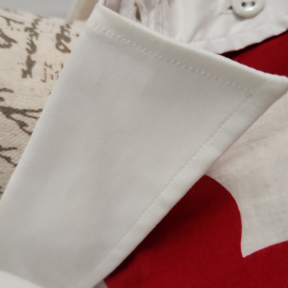 Dolce & Gabbana Red and White Cuffed Sleeve Button Down Shirt Size 42, 6US - Picture 6 of 10